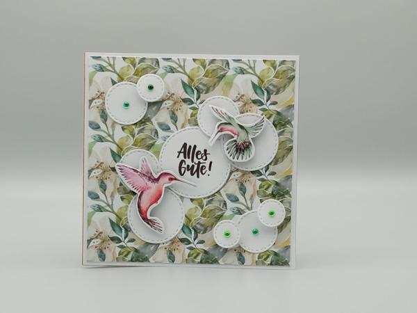 Glückwunschkarte mit Kolibris